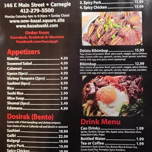 Our menu