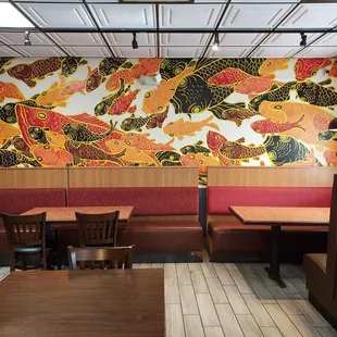 interior, sushi and sashimi