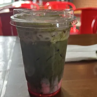 strawberry match  it was really good just make sure to ask for less sweetness it was really thick.