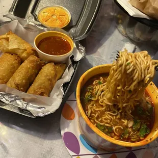 Birria egg rolls/ramen birria