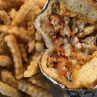 fried whiting sub - real fish so small bones. good crunchy fry.