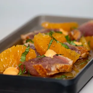 Bluefin Tuna sashimi special with cracked black pepper ponzu