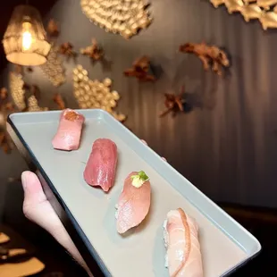 Tuna flight from 7 course menu