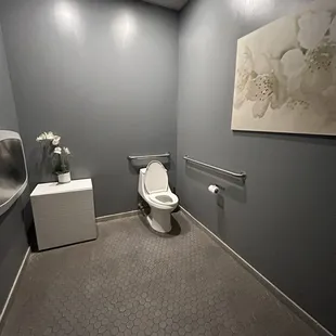 a bathroom with a toilet and a sink