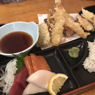 Shrimp Tempura and Sashimi Lunch