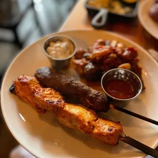 Chicken and lamb kebab