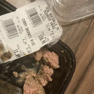 This terrible they charged me 10 dollars for these uncooked meatballs ‍