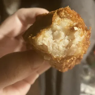 Inside the shrimp toast. Decent flavor, generous portion, very crisp. Came with sweet sour sauce. August 2022
