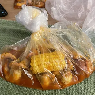1lb of shrimp trifecta seasoning mild heat.