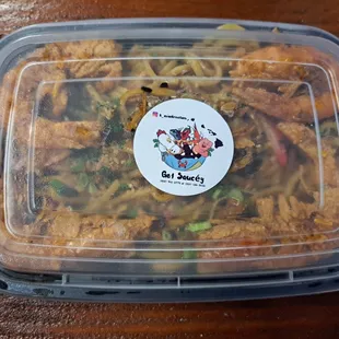 a container of food