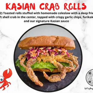 a picture of a crab sandwich