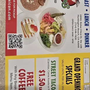 No disclaimer in street tacos special on Tuesdays only.