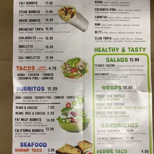 Full menu