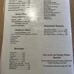 the menu
