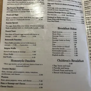 breakfast menu