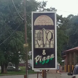 a restaurant sign