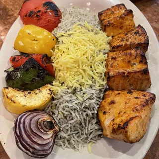 Salmon Kebab Dinner