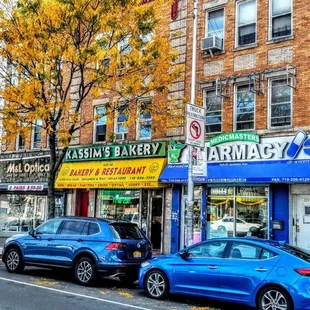 cars parked on the side of the street