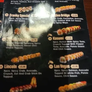 a menu for a pizza restaurant