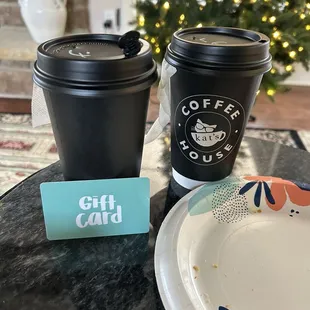 The matcha latte and london fog i got, plus a bonus gift card! ps, i loved what i ordered. they nailed it