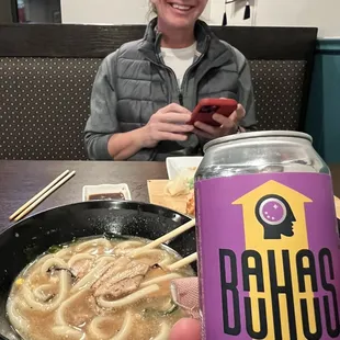 Beer and udon