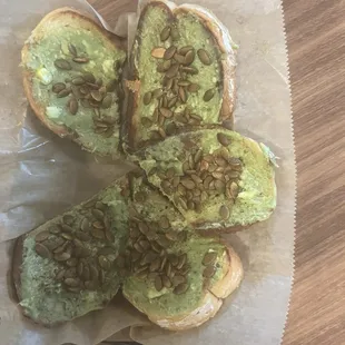 Avocado Toast with Pepitos (pumpkin seeds)