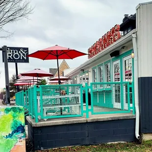 Outdoor patio seating.