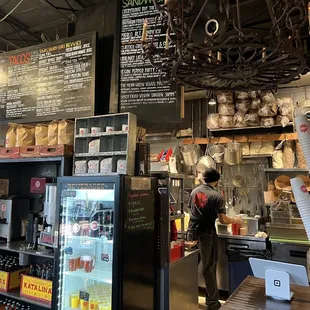 Many menu options for a tiny place.