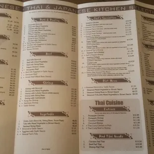 sushi and sashimi, menu