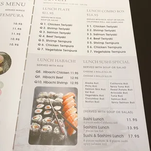 lunch menu
