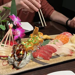 Dinner sushi for two!  Perfect for date night.