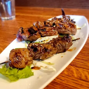 Grilled steak skewers. Tasty.