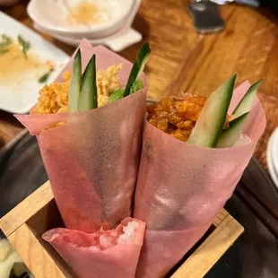 Hand roll Trio....although we ate one already.