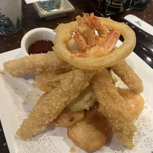 Shrimp tempura dinner.
