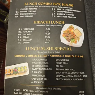 menu