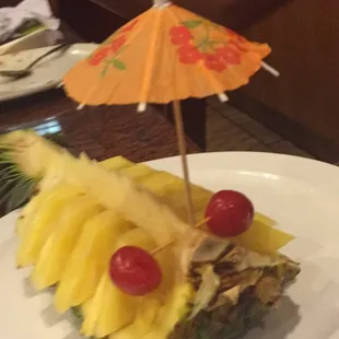Pineapple boat they made for his bday!