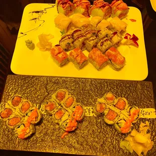 The lighting at our table was very yellow, so sorry if the colors look off.  Maki was fresh and delicious