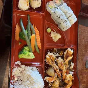 J2. Shrimp Teriyaki Dinner Bento Box