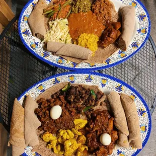 10. Vegetarian Combo (above) 32. Meat Combo (below)