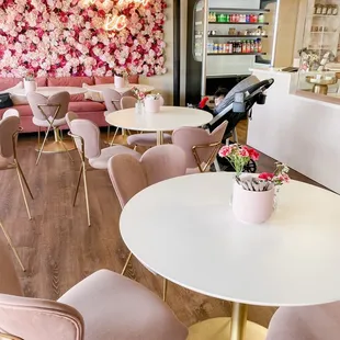 the interior of a cafe