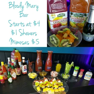 a variety of food items