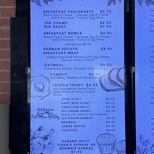 Menu as of 8/14/24