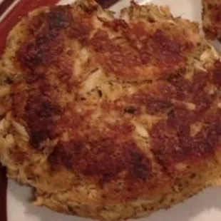 One of their crab cakes sautéed in butter per their instructions. Delicious and a great deal for $4.50!