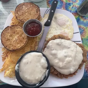 Chicken Fried Steak and Eggs