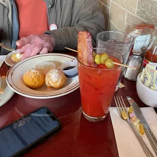 Bloody Mary and Hush puppies!