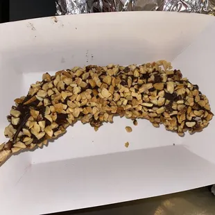 Peanut chocolate frozen banana