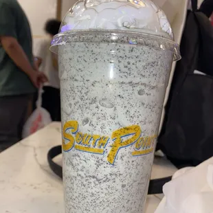 Mint chocolate chip milk shake