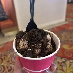 Chocolate malted crunch with crushed Oreos