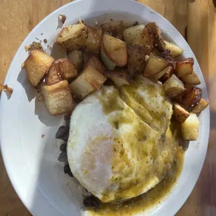 Huevos rancheros was fantastic. I got it without the sour cream and tomatoes and the flavors were exceptional.