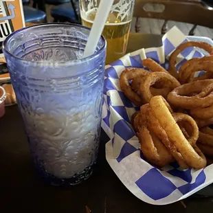 Orange creamsicle and onion rings.